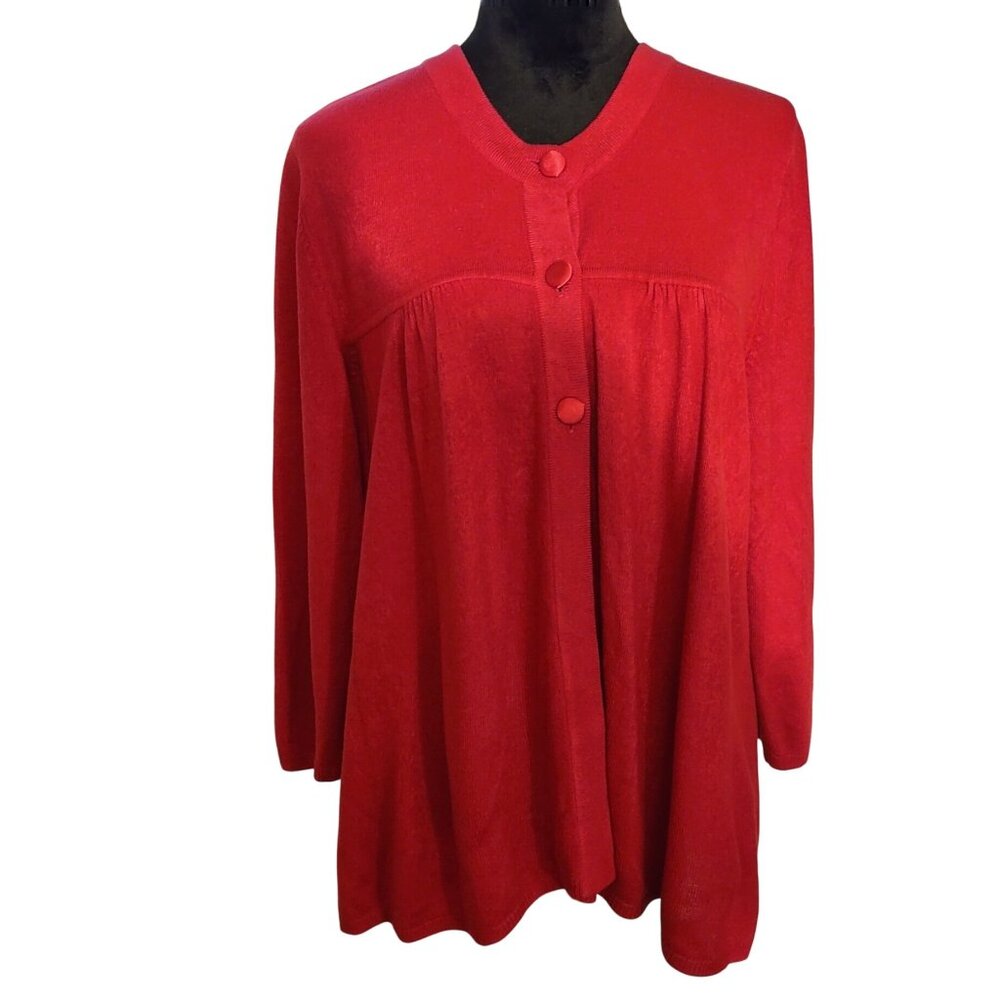 AVENUE -MAGENTA COLOR SWEATER-BUTTON FRONT-SIZE: 22/24